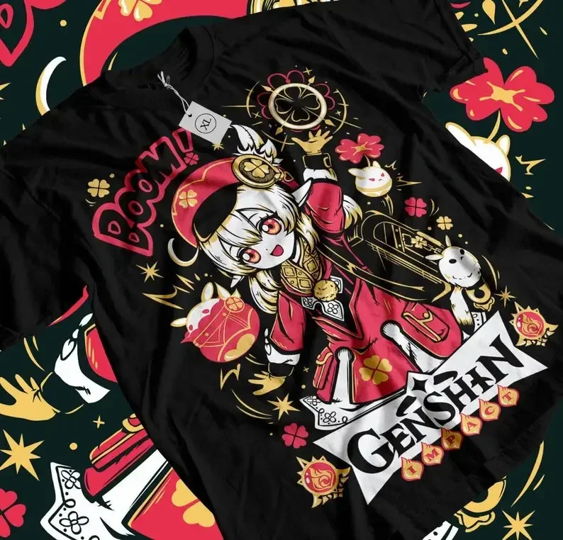 Klee Genshin Impact T-Shirt,genshin impact,zhongli,Hu Tao,Anime,Manga,All Size