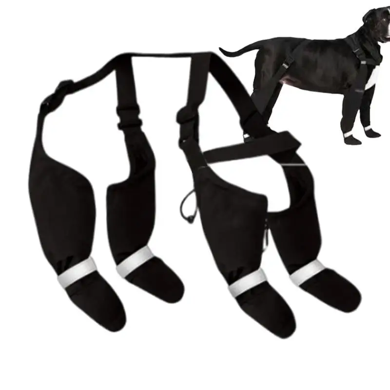 Dog Boots Waterproof Dog Shoes Non-slip Adjustable Pets Paws Protector Suspender Boots Pet Breathable Shoes Wide Opening For