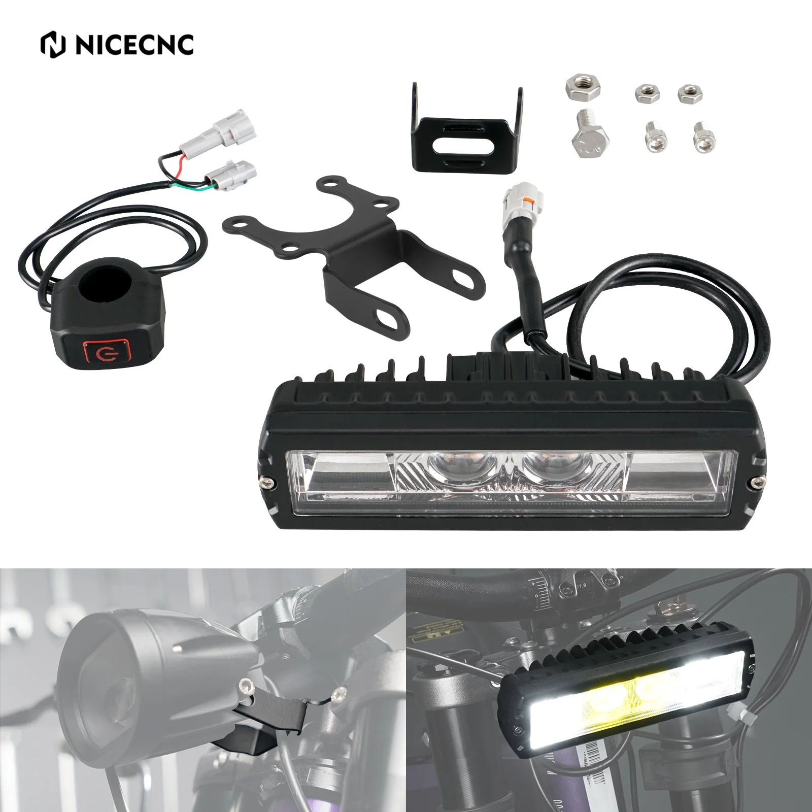 

For Surron Light Bee X LED Headlight Light Switch Mount Bracket Kit Plug & Play For Sur-Ron Light Bee S L1E Electric Dirt Bike