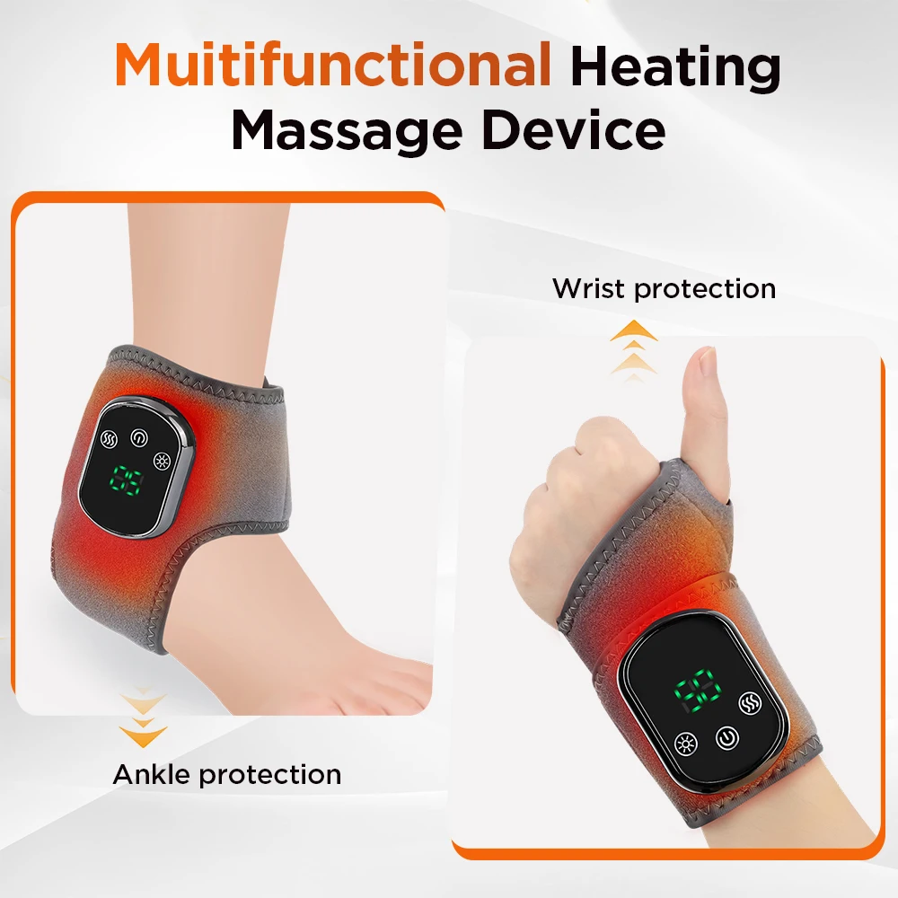 

Rechargeable Wireless Ankle Heating Pad Electric Vibration Massage Heated Foot Hand Wrap for Wrist Ankle Heated Wristband Brace
