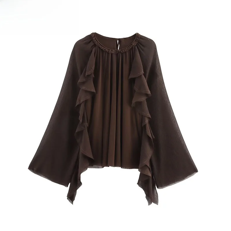 

ZBZR, осенние новые женские длинные све, круглые, Ne irt, декоративные, многослойные, из полиэфирного волокна, приятные для кожи, дышащие