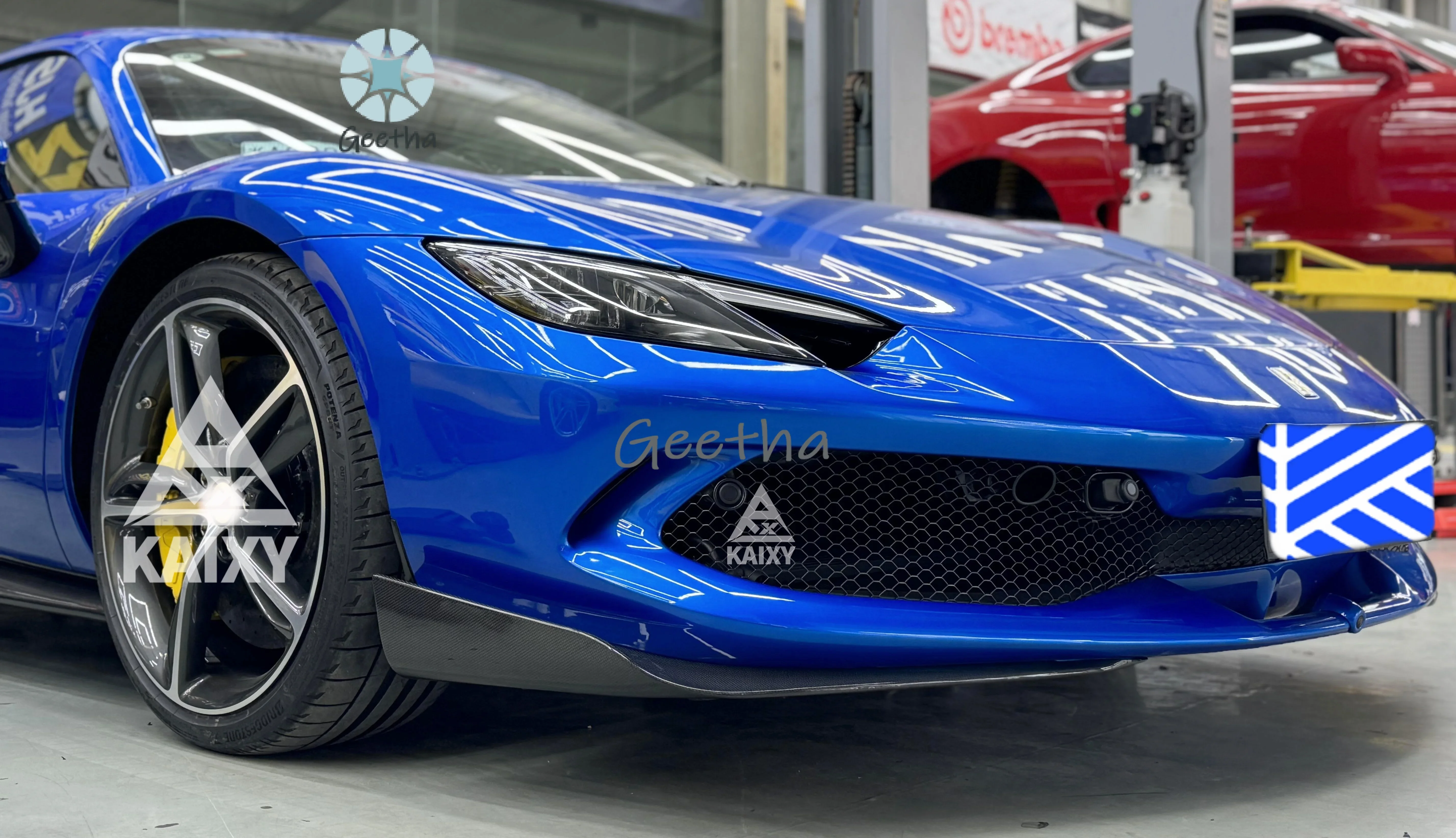 

Dry Carbon Fiber Front Lip AF Style for Ferrari 296 GTB GTS Carbon Fiber Front Splitter Diffuser Spoiler