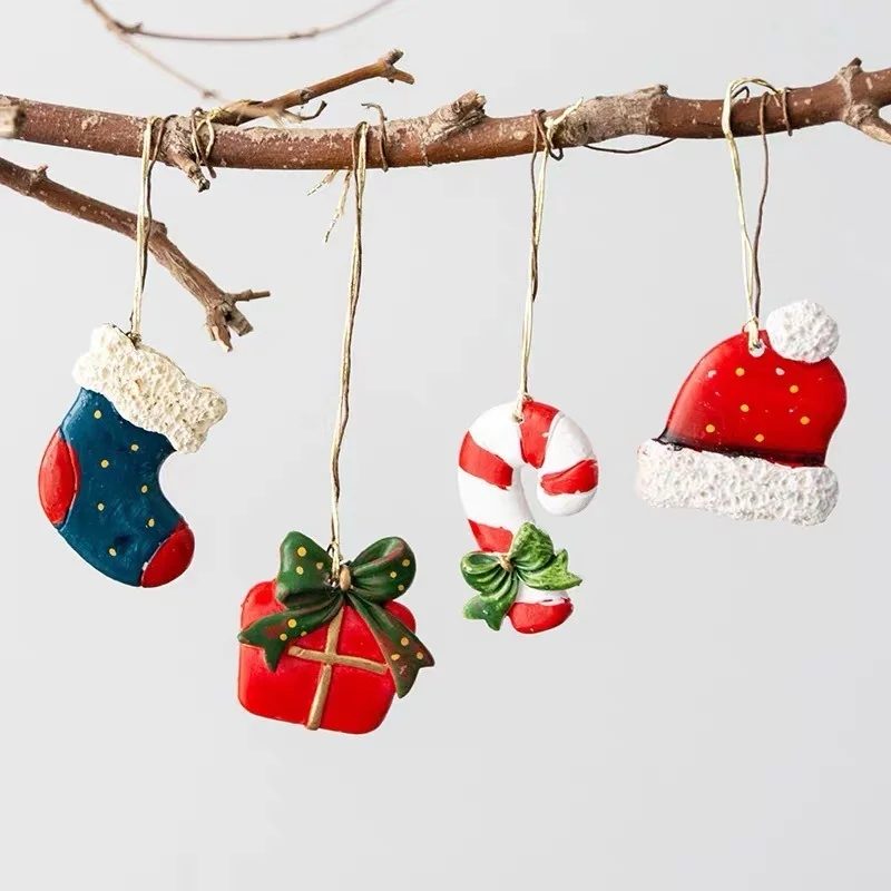

2026 Christmas Tree Decorations Christmas Resin Pendant Ornaments Home Decor DIY Kids Toys Gifts DIY designed Handmade Jewelry
