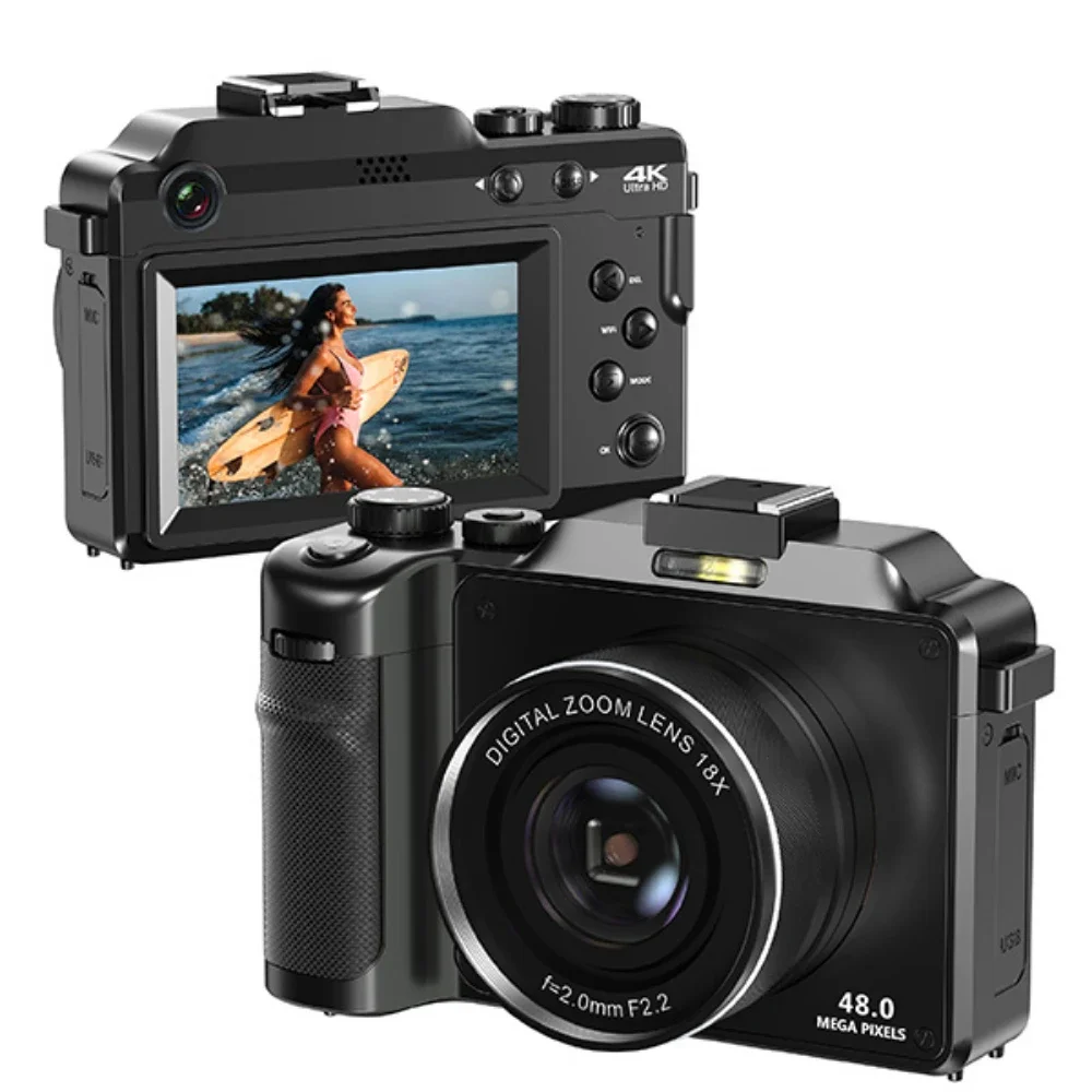 Cámara Digital de 56MP para Fotografía, Zoom 18X, Enfoque Automático, Grabación de Vlogs para YouTube, Cámara Web 4K HD con WiFi para Transmisión en Vivo