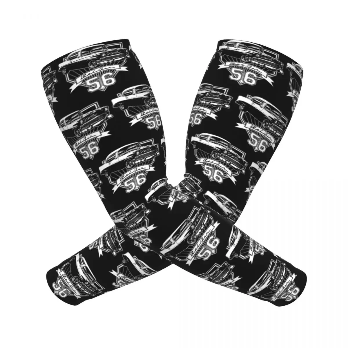 

1956 Chevy-Bel Air Car Street Hot Rod Antique - Route 66, нарукавники для мужчин и женщин, защита от солнца и ультрафиолета, спортивное охлаждение, велоспорт