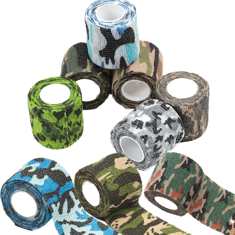 Camouflage Tape Elastic Wrap Army Outdoor Sports Protector Hunting Tape Waterproof Wrap Durable Self Adhesive Elastic Bandage