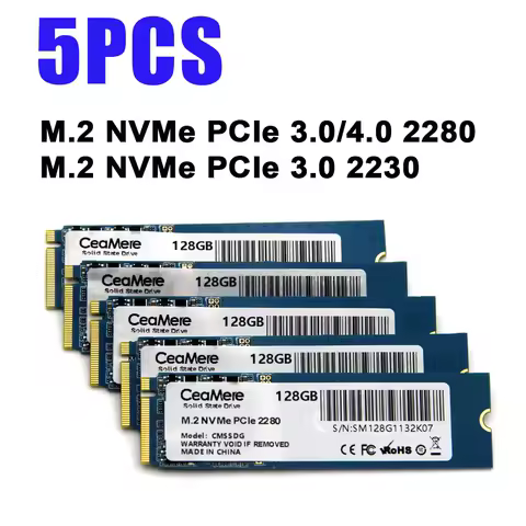 5Pcs/lot SSD M.2 NVME 2280 4.0 256GB 512GB M2 PCIe NVME 3.0 2230 Hard Drive Disk Internal 128GB Solid State Drive for Laptop
