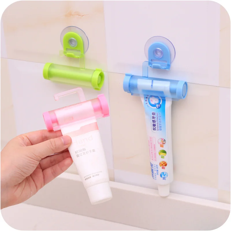 

Plastic Rolling Tube Squeezer Toothpaste Dispenser Sucker Holder Dental Cream Bathroom Manual Syringe Gun Dispenser