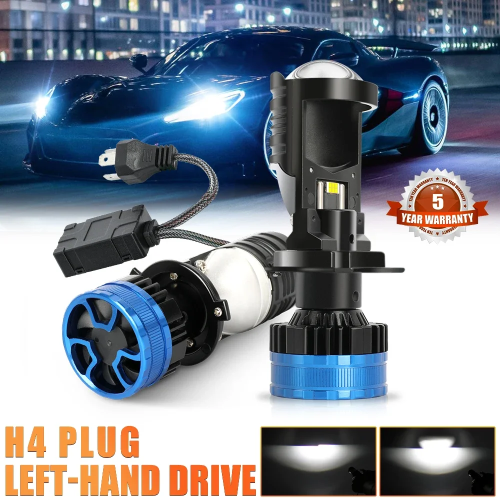 

HAOLIDE Y16 H4 светодиодная лампа для автомобильных фар, мини-объектив проектора 200 Вт 80000LM 6000K, автомобильная светодиодная лампа дальнего ближнего света для внедорожников