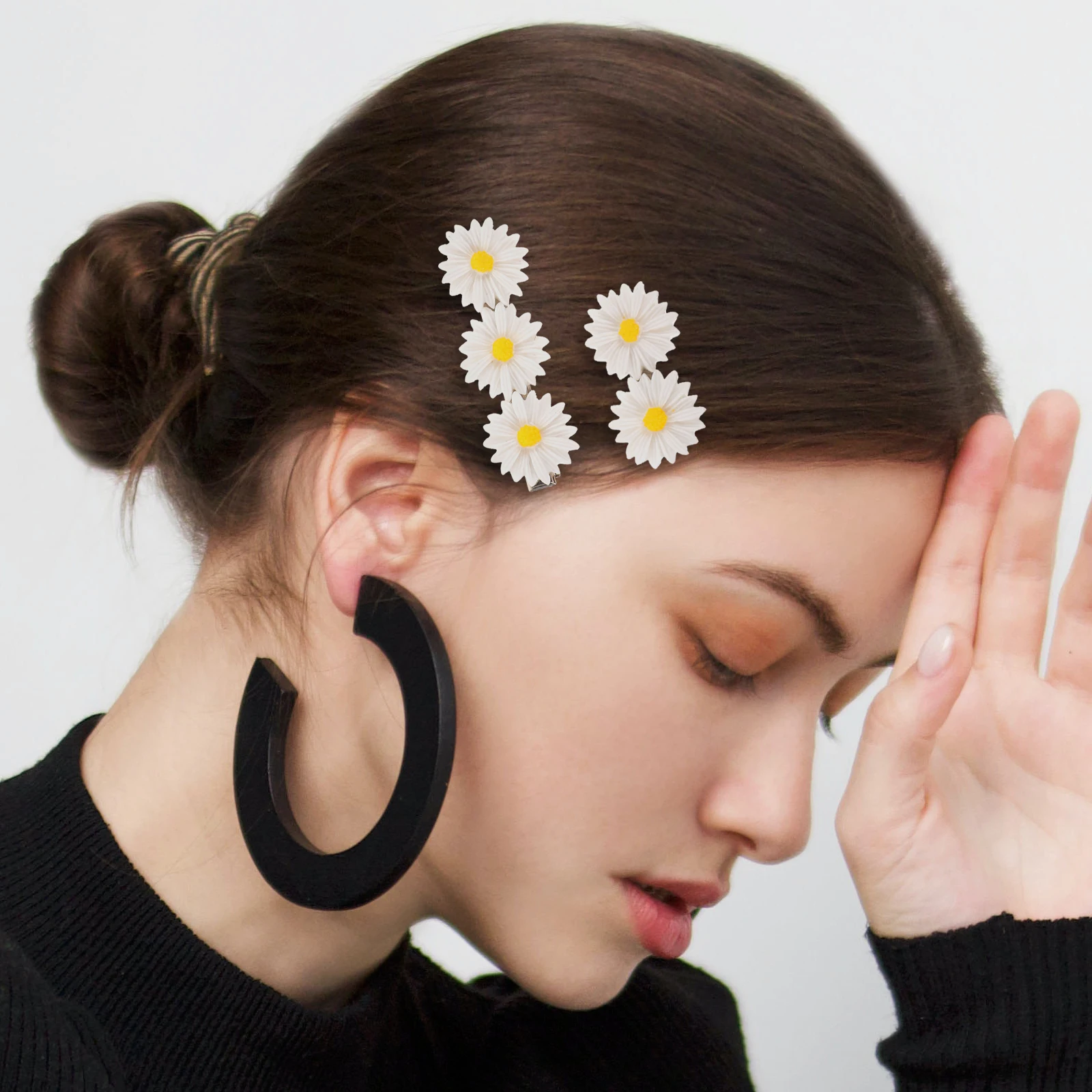 

9Pcs Daisy Flower Hairpins Vibrant Barrettes For Women Girls Perfect Hair Fixing And Decoration