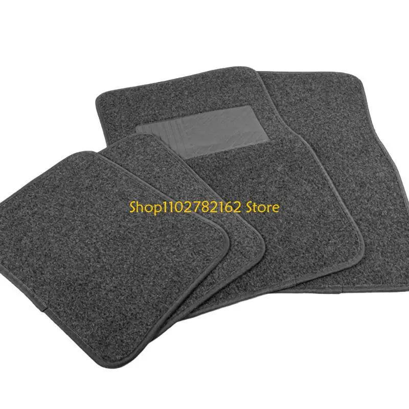 

547B Fit Car Floor Mats 4PCS Set Waterproof PVC Flocking Nonslip Surfaces Multiple Vehicle Use