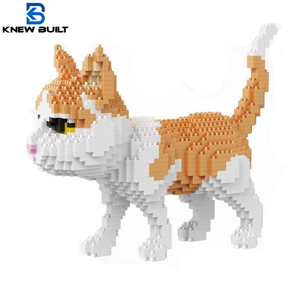 

Knew Built Expressive Mini Cat Building Block Sets Orange &Cow Models with 4 Styles of Faces-Pet Lover Hobbies, Micro Brick Toys