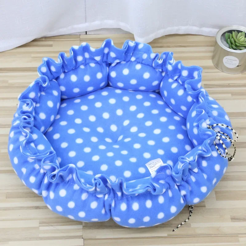 Round Cat Bed Plush House Long Pet Bed For Cats Cushion For Dogs Mat Warm Home Washable Dog Sofa Soft Sleeping Pet Accessories