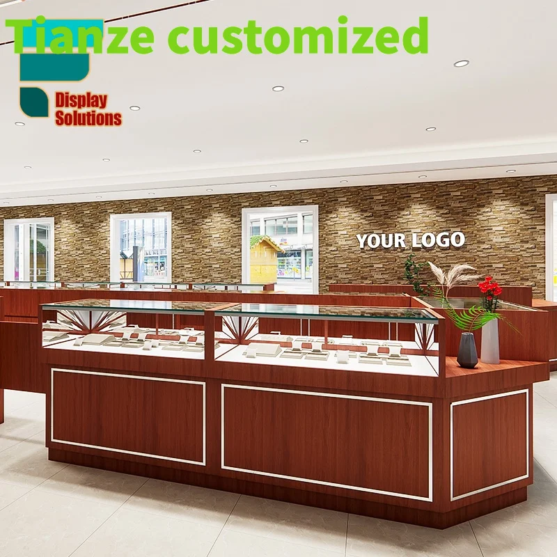 Customized-High End Jewelry Display Store Innovatice Design Jewelry Display Stands Spotlight Shop Display