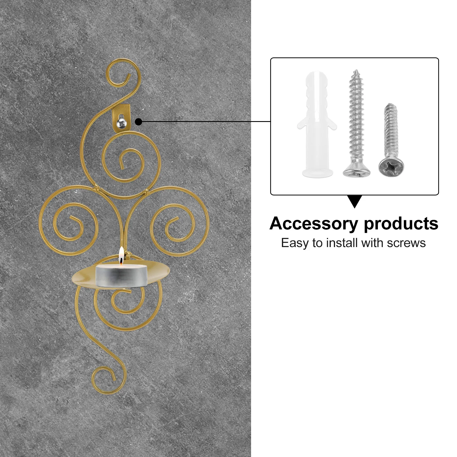 

2Pcs Premium Iron Wall Hanging Holders European Style Sticks for Christmas Wedding Decor Iron Candlestick