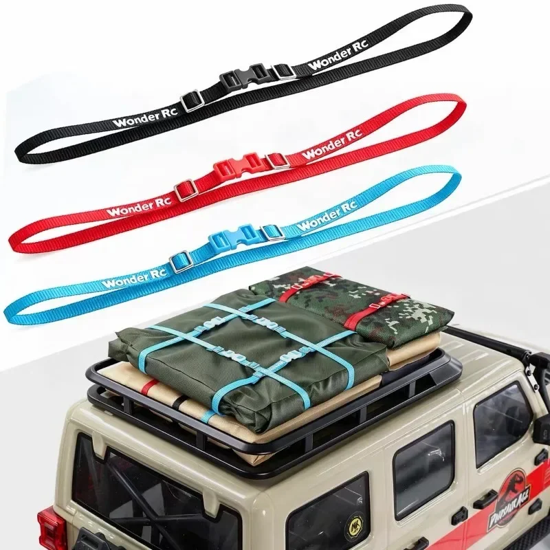3Pcs Luggage Rope Roof Rack Tie Down Straps Buckle Decorate Strap for 1/8 1/10 1/18 1/24 RC Crawler SCX10 TRX4 TRX6 YK4102 RGT