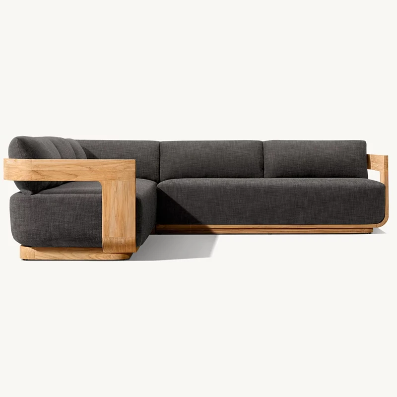 Teak Modern Outdoor Garden Sofa Set-Eco-Friendly & Durable for Hotel & Courtyard Use