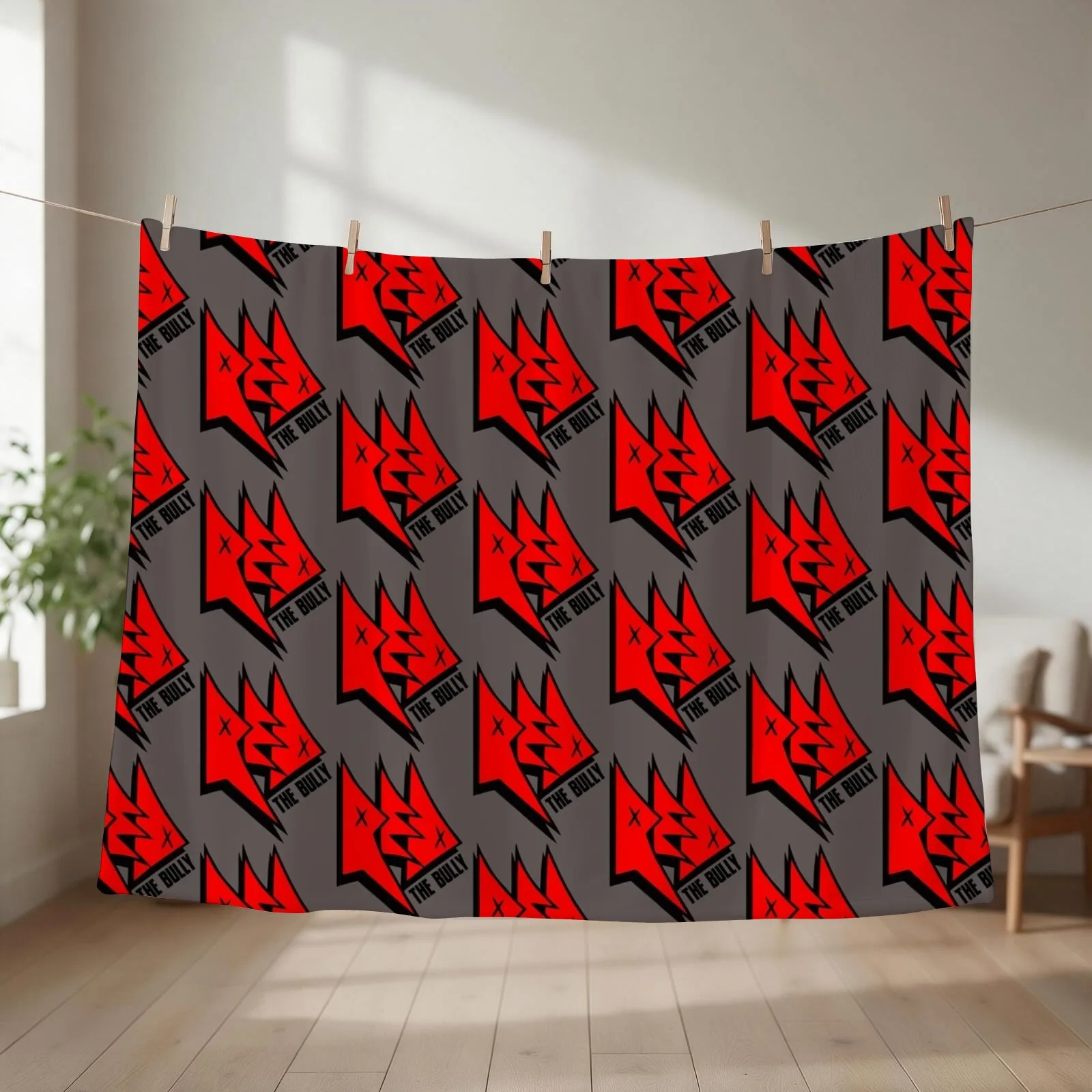 Red The Bully Official Logo Throw Blanket couch cozy soft plush fuzzy picnic outdoor blanket