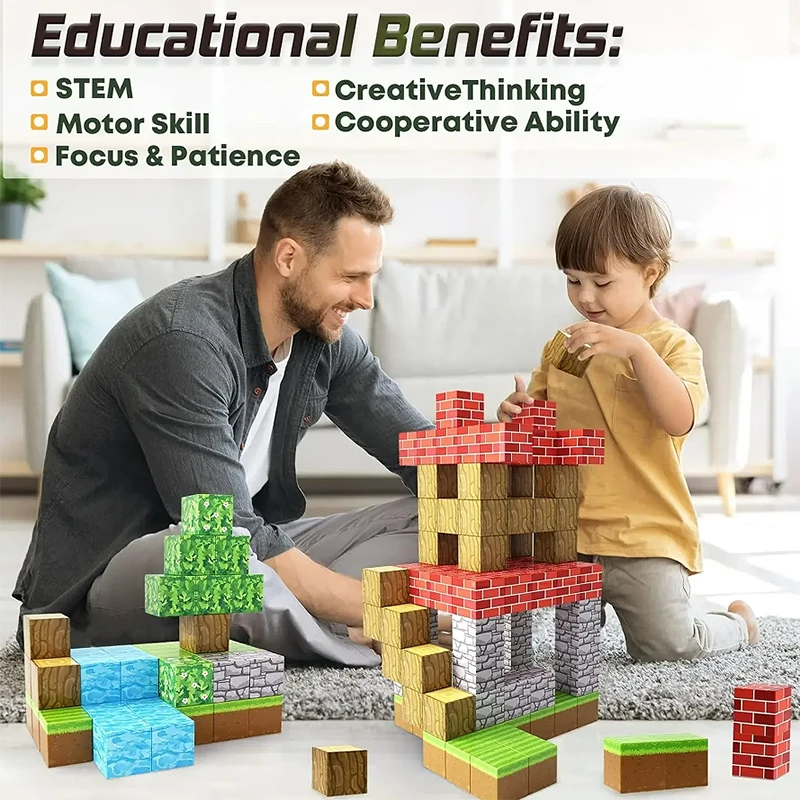 100 pièces blocs magnétiques jouet construire aimant ensemble pour garçons filles tige Montessori Cubes sensoriels pour les tout-petits cadeau