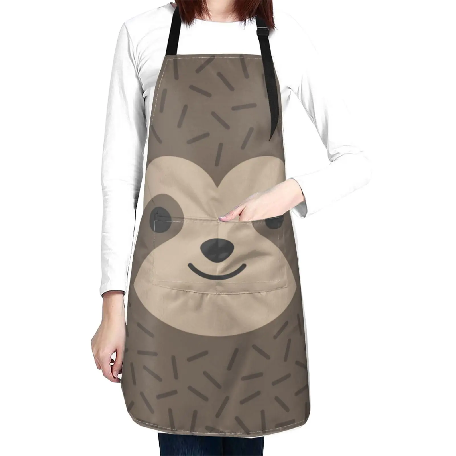 Cute Sloth Face Apron Cute Cooking Adjustable Bib Apron For Women Men Chef Funny Waterproof Aprons