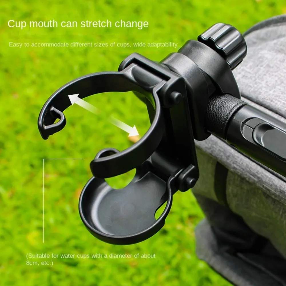 

Foldable Baby Stroller Cup Holder Rotatable Black Stroller Bottle Holder Non-slip Secure Children Bicycle Cup Rack Beverage