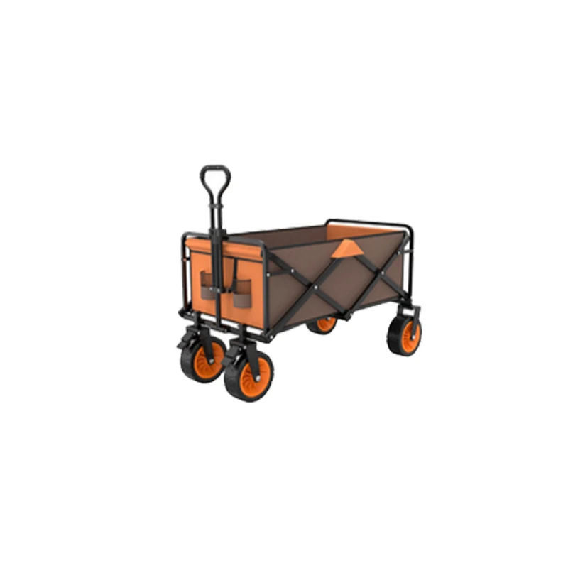 Camping Trolley Wagon Stroller With Four All Terrain Wheels Foldable Outdoor Utility Beach Wagon Collapsible Folding Cart