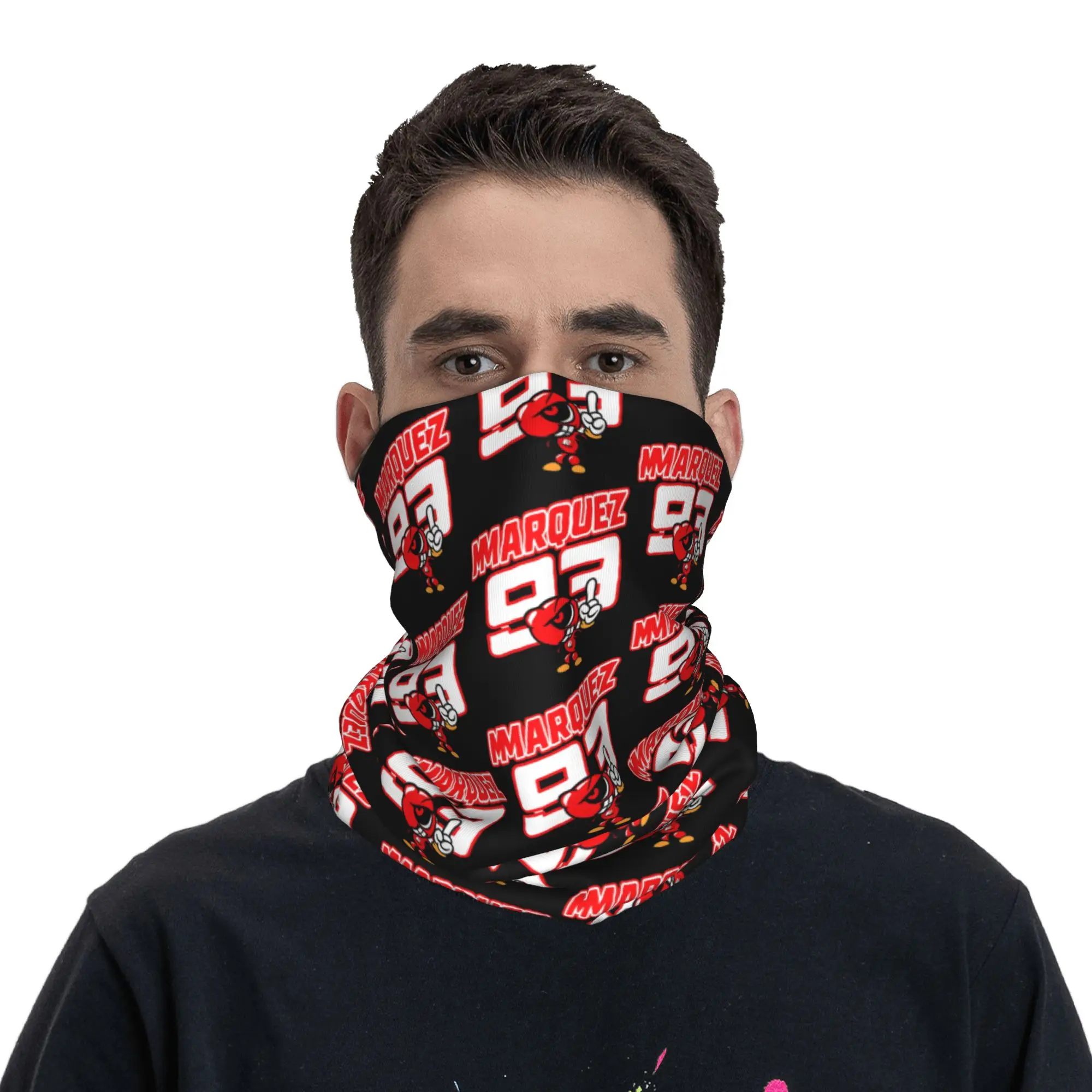 Custom M-Marced Motor 93 Neck Gaiter Men Women UV Protection Winter Motorcycle Rider Bandana Scarf for Ski