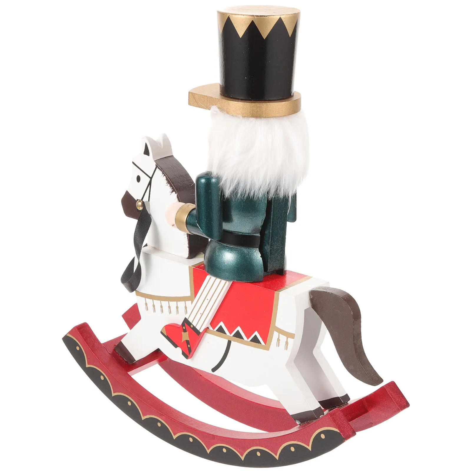 Wooden Nutcracker Soldier Craft Christmas Decoration Exquisite Handicraft Stable Structure Home Kitchen Coffee Table Ornament