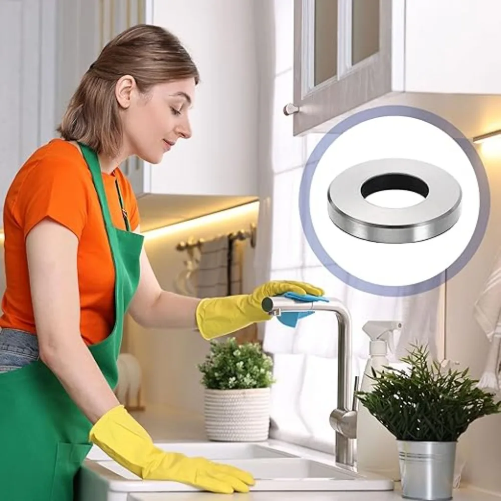 

Bathroom Home Daily Accessories 1Pc Black Shower Faucet Decorative Cover Chrome Finish Stainless Steel Water Pipe Wall Covers