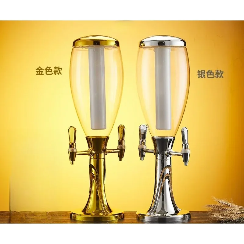 Bar KTV Luminous Beer Keg Double Head Tie Beer Cask Keg Wine Tower Wine Post Dispenser Beverage Keg