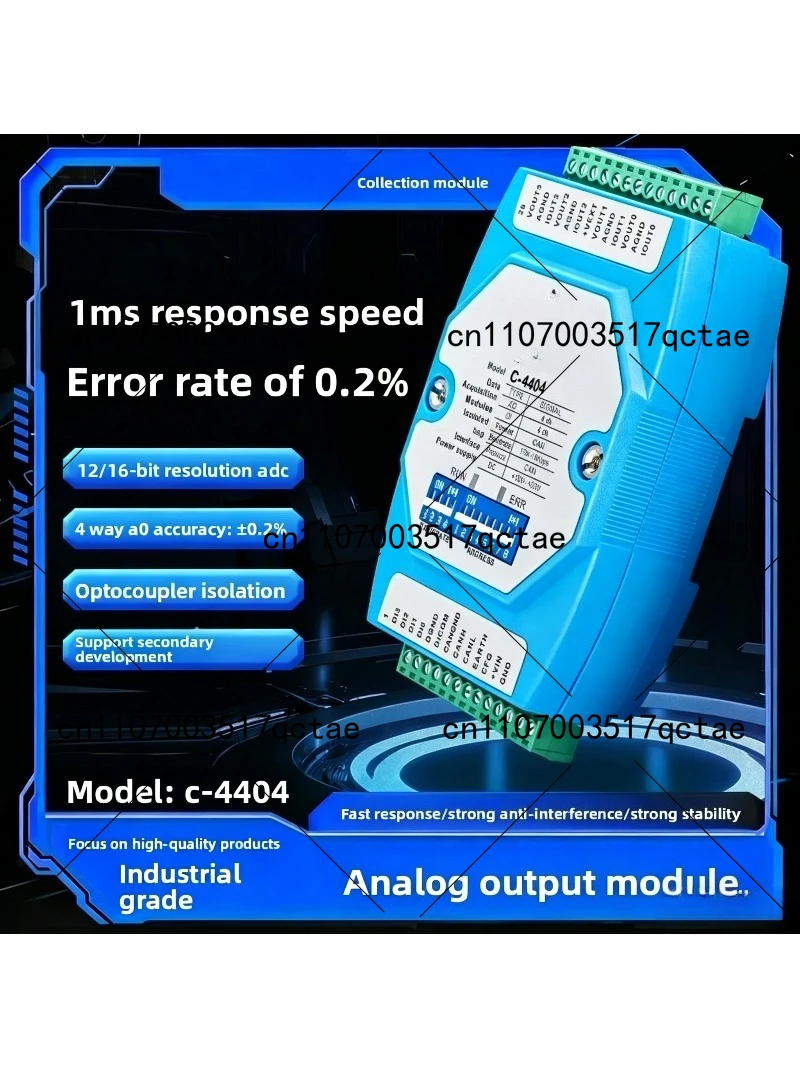 CAN Bus to Analog Output Module, 4-20mA 0-10V with Digital I/O & CANFD