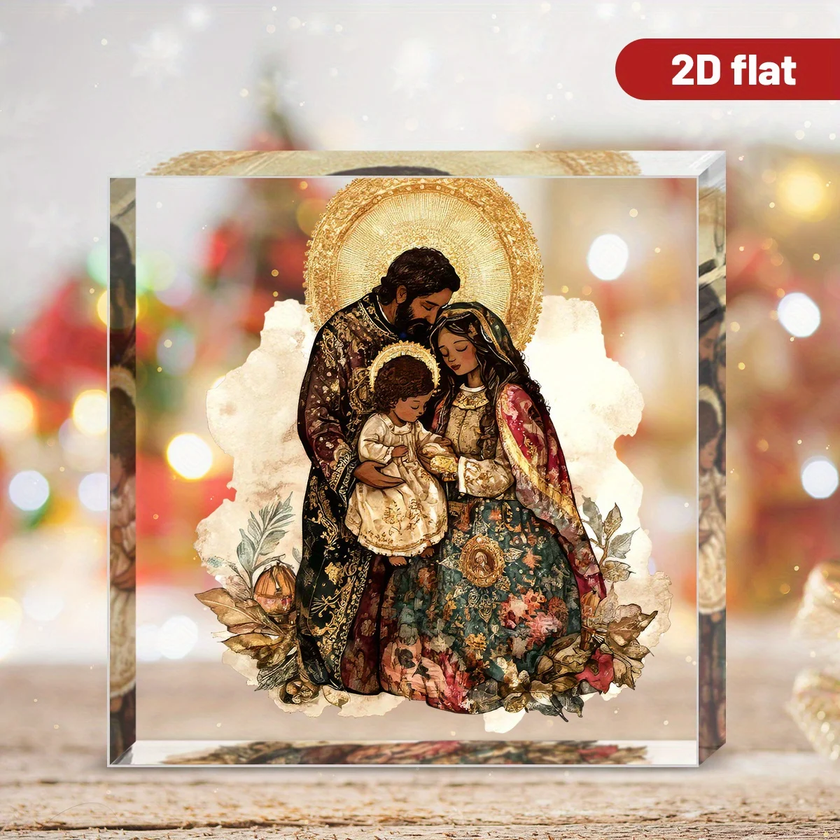 Acrylic Nativity Scene Table Decor - Jesus Mary Manger Christmas Figurine for Home Office Holiday Gift