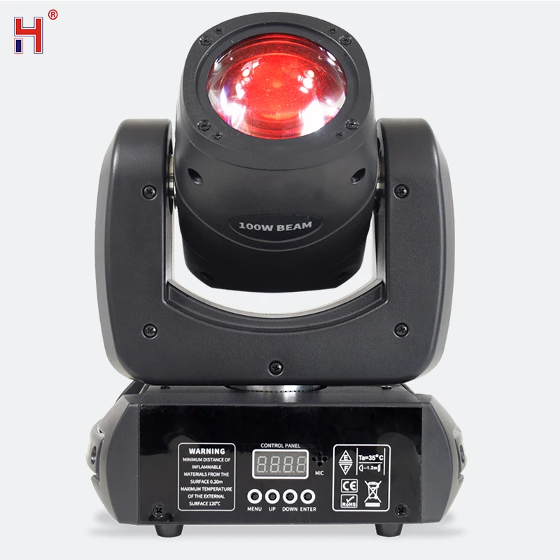 HongYi LED Moving Head DMX Lights Lyre Beam 100W DJ 8 Gobos Mini Projector Prism Effect For Disco Bar KTV Wedding Home Party