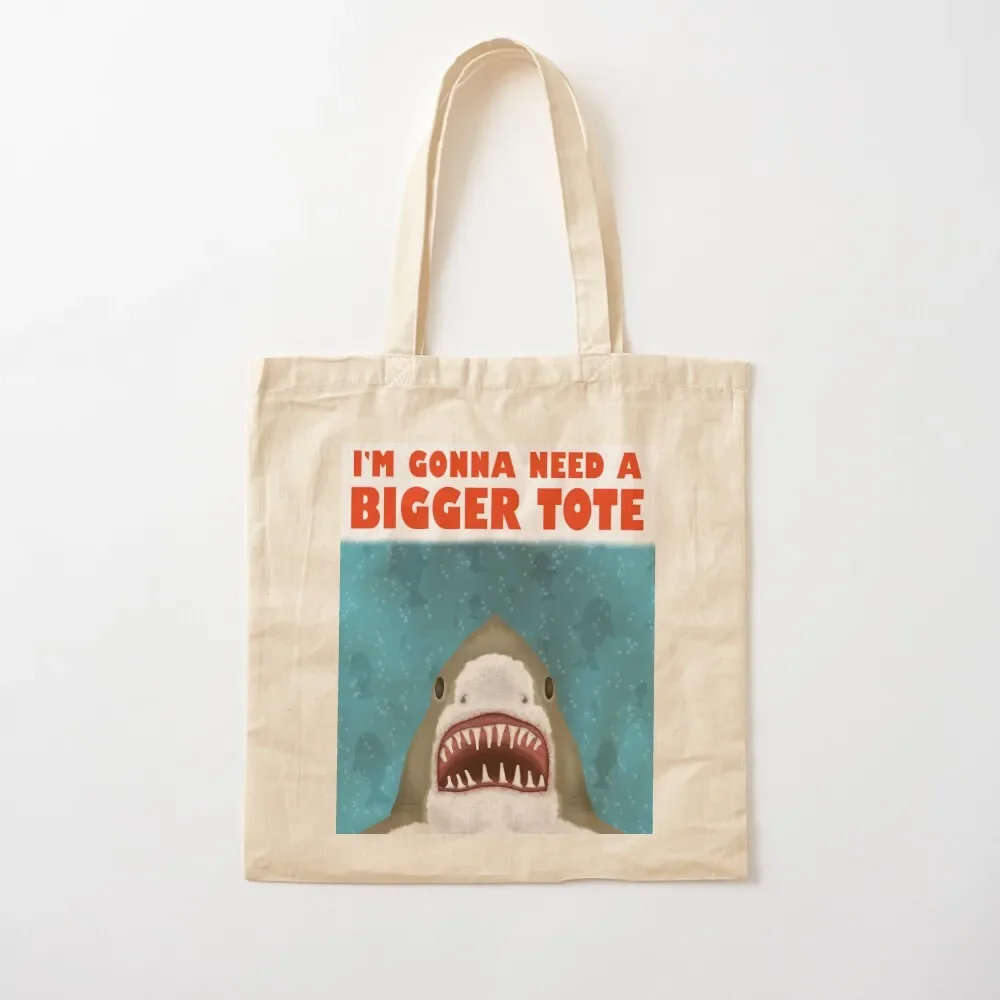 

Great White Shark Bigger Tote Funny Jaws Parody Tote Bag canvas supermarket folding Big Gift