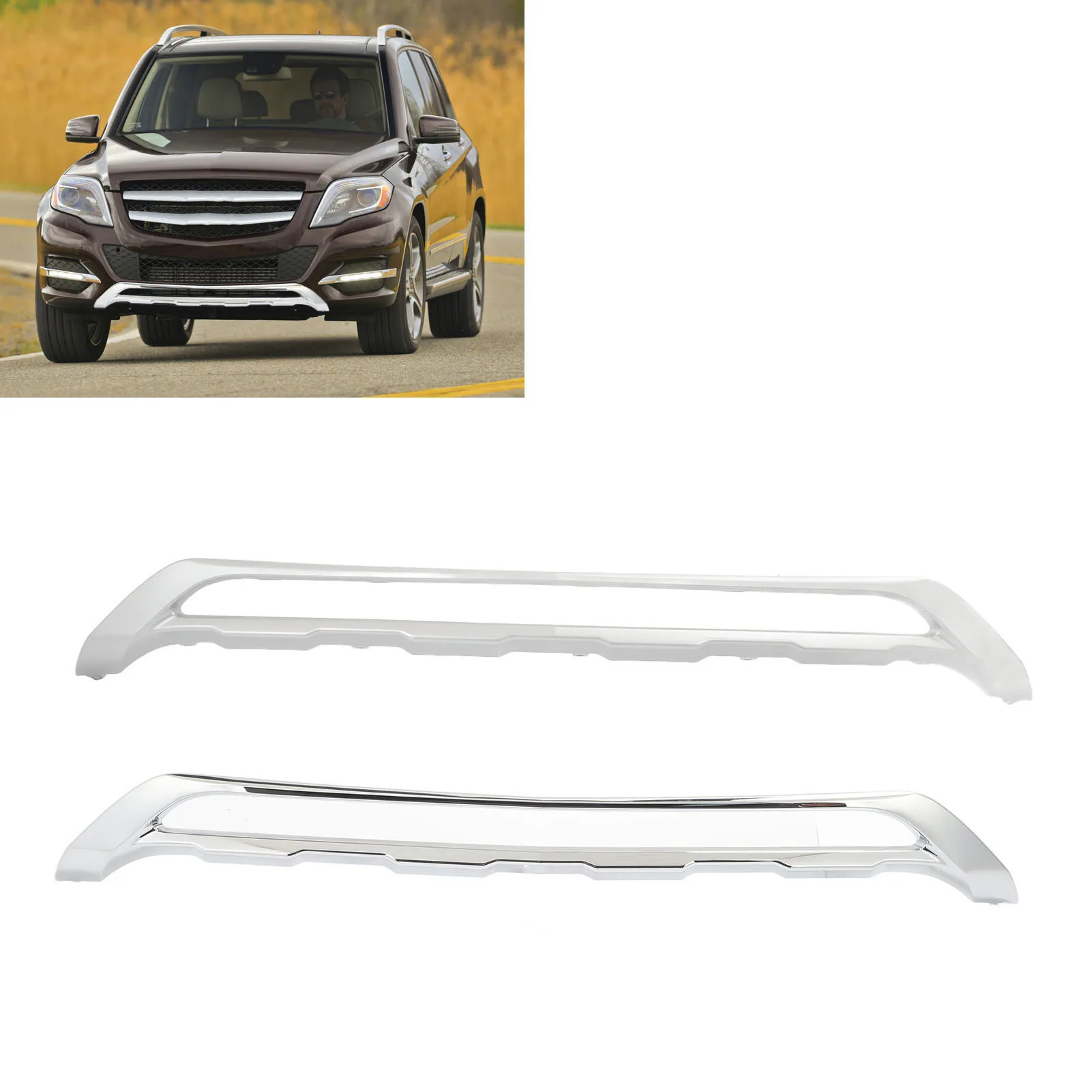 

Bumper Molding Trim Easy Installation Front Bumper Surround Trim Proof ABS for GLK‑Class X204 Standard Facelift
