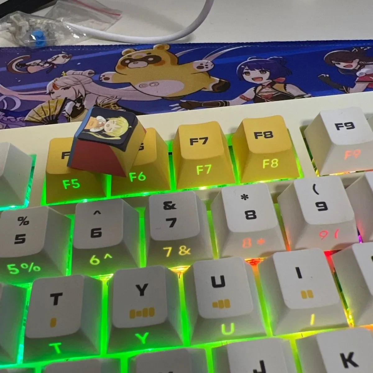 128 Keys Hitori Gotoh Keycaps Anime Translucent PBT Dye Subbed Cartoon Gaming Key Caps Nijika Backlit Keycap For ANSI Layout