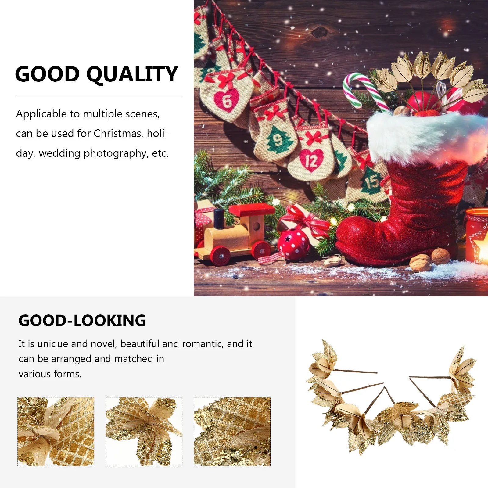 

6 pcs Simulation Flower Ornaments Christmas Tree Decor Artificial Flower For Xmas Party Home Wedding Holiday Decoration