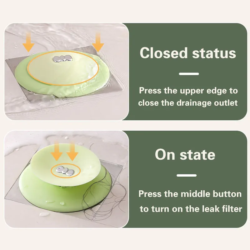 1pc Suction Cup Floor Drain Cover Deodorant Sewer Strainer Anti-Odor Floor Drain Filter Screen Bathroom Sink Accessories