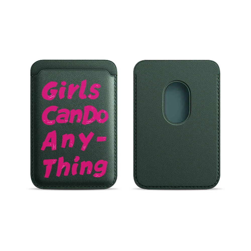 Feminismus-Leder-Kartenetui Handyhülle Kartenhalter für Magnetische Hülle Geeignet für alle iPhones für Magsafe Karten-Handy-Rückentasche – Detail 17