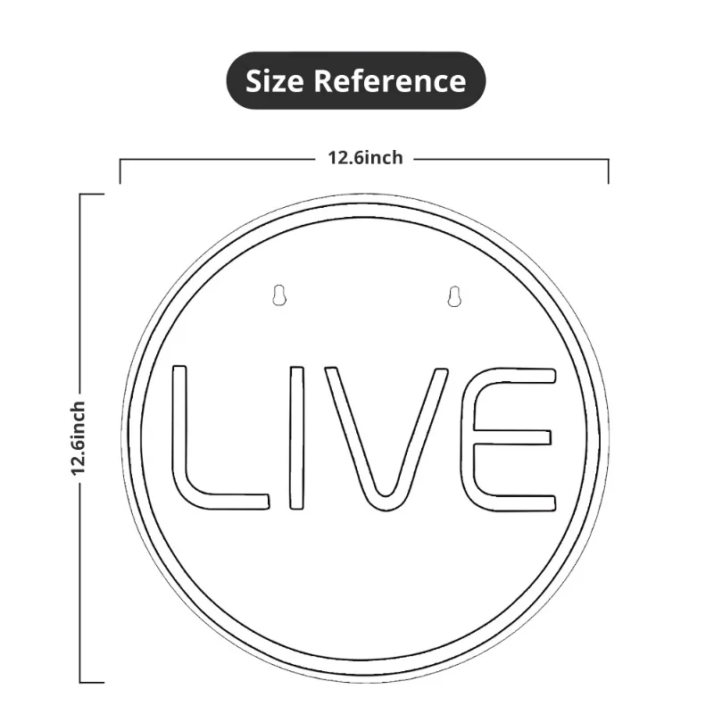 LED Live On Air Neon Lights Cool Live Streaming/Recording Sign - Round Led Sign for Studio Wall Bedroom Game Room Decor