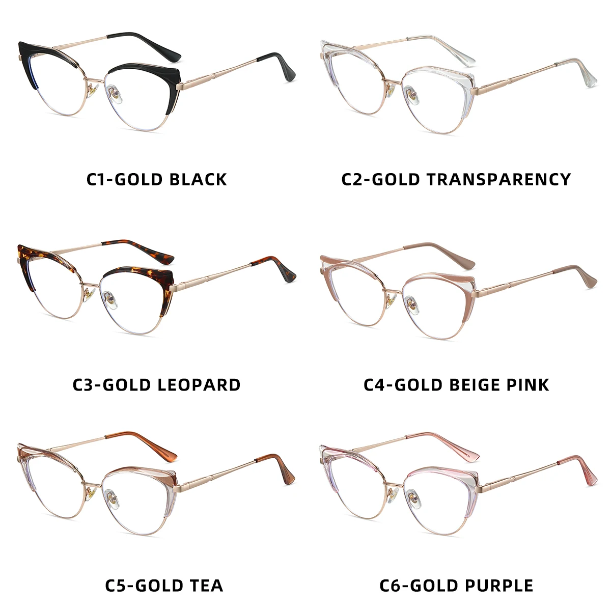 JMISUS New Arrivals Woman Cateye Prescription Glasses High-quality Metal Square Optical Eyeglasses