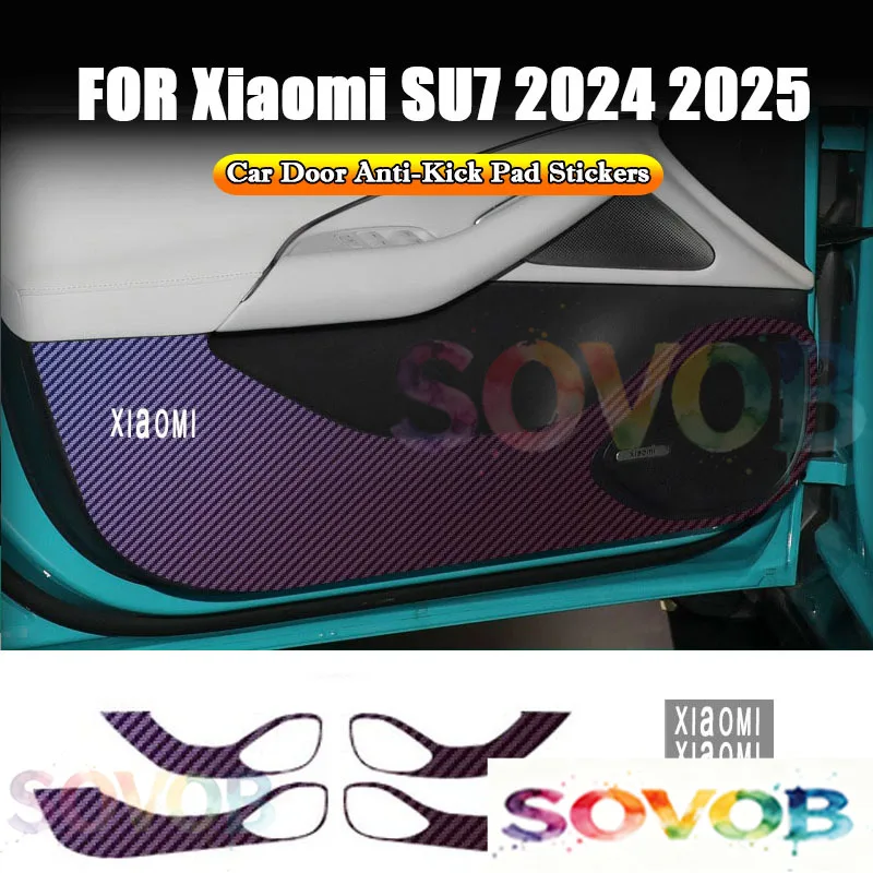 For Xiaomi SU7 2024 2025 Car Door Anti-dirty Anti-kick Mat Protection Film Sticker Garnish Decoration Car-styling Accessories