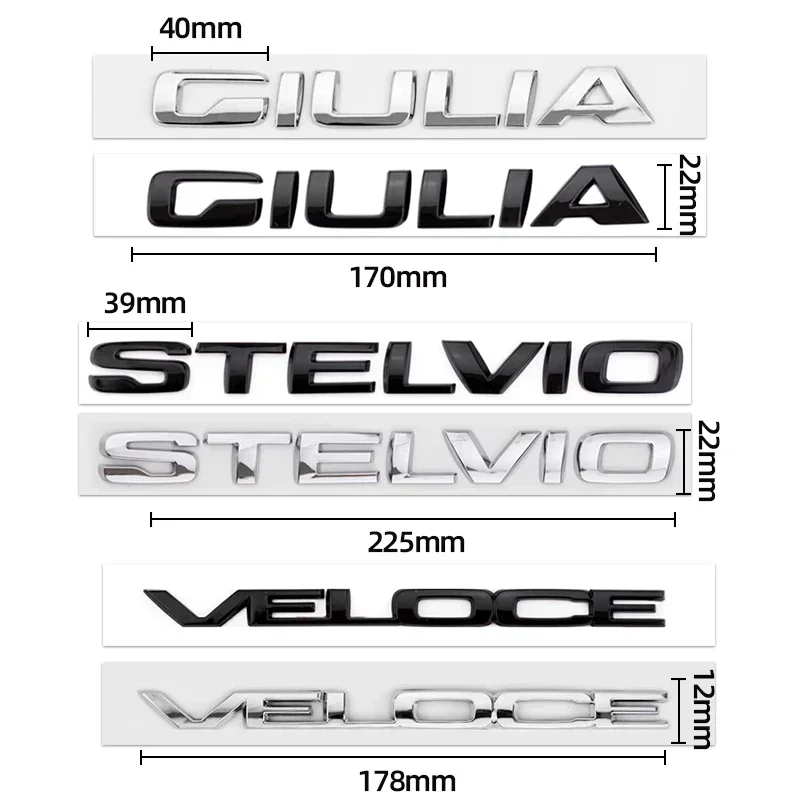 

Hub Caps 1pcs 3D ABS Q2 Q4 Giulia Stelvio Veloce Ti Badge Emblem Car Stickers For Alfa Romeo 147 156 159 Rear Boot Refit Trunk L