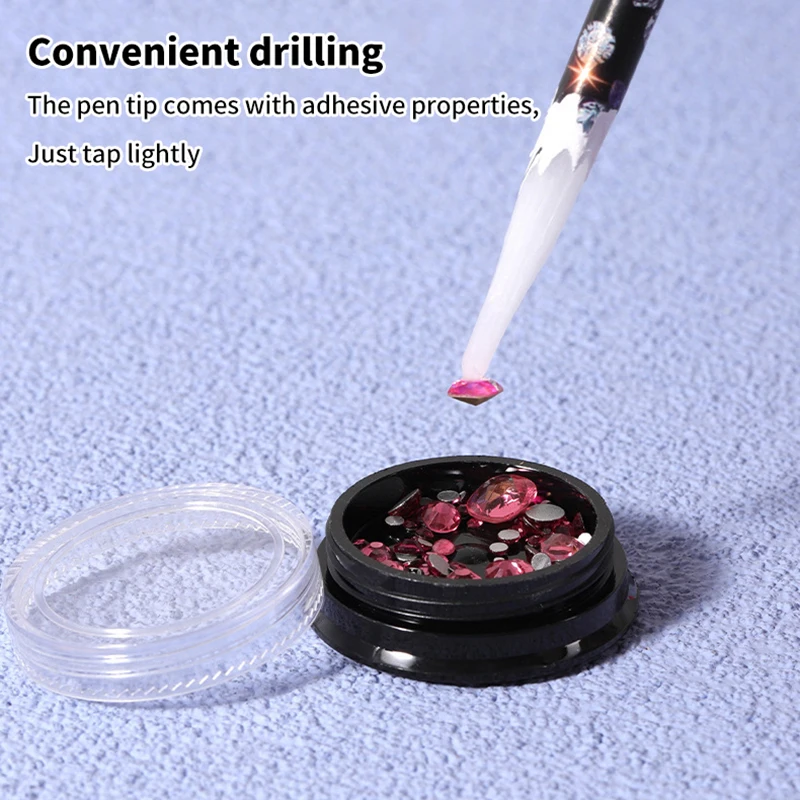 1pcs Crayon Wax Dotting Pen Pencil Nail Art Self-adhesive Rhinestones Gems Drilling Picking Picker Tips Manicure Tools view 5