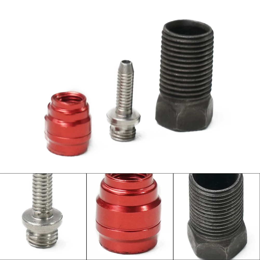 1 Set Bicycle Disc Brake Metel Hose Barb Insert Olive Connecting Nut For T-head Screw Oil Nail Brake Spare Parts