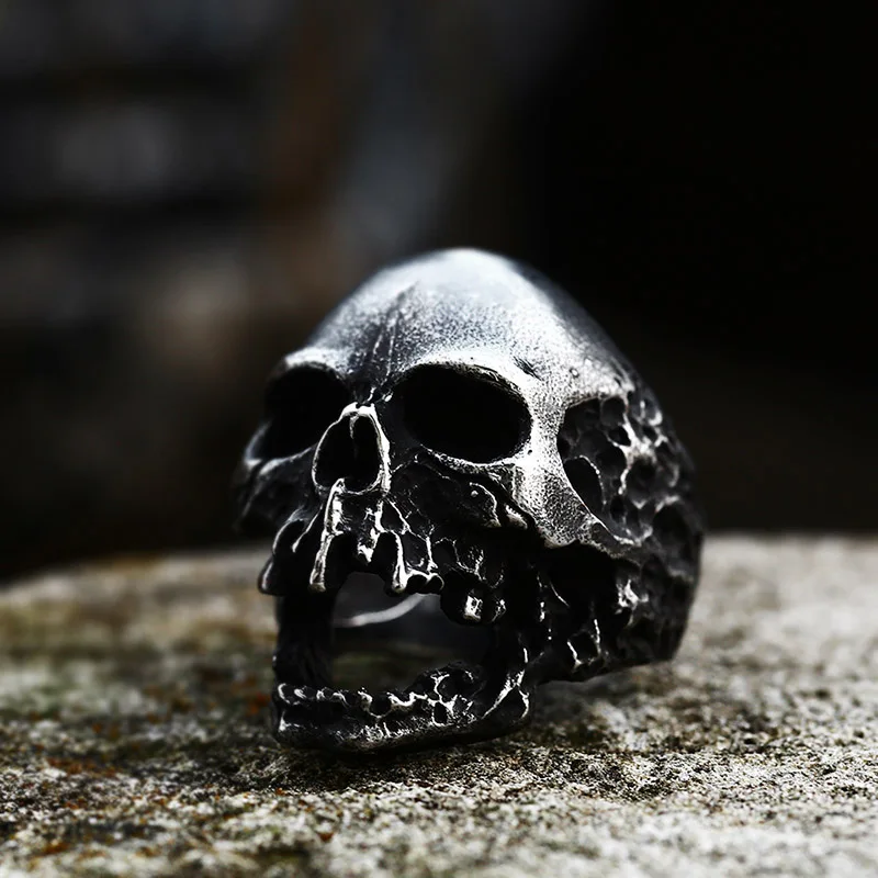 Beier 316L Stainless Steel Ring New Style High Quality Skull Punk Biker Ring For Men Fashion Jewelry LLBR8-382R