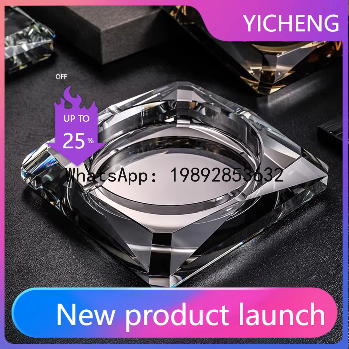 

Кристаллическая пепельница в китайском стиле от Hys для дома, гостиной и офиса.