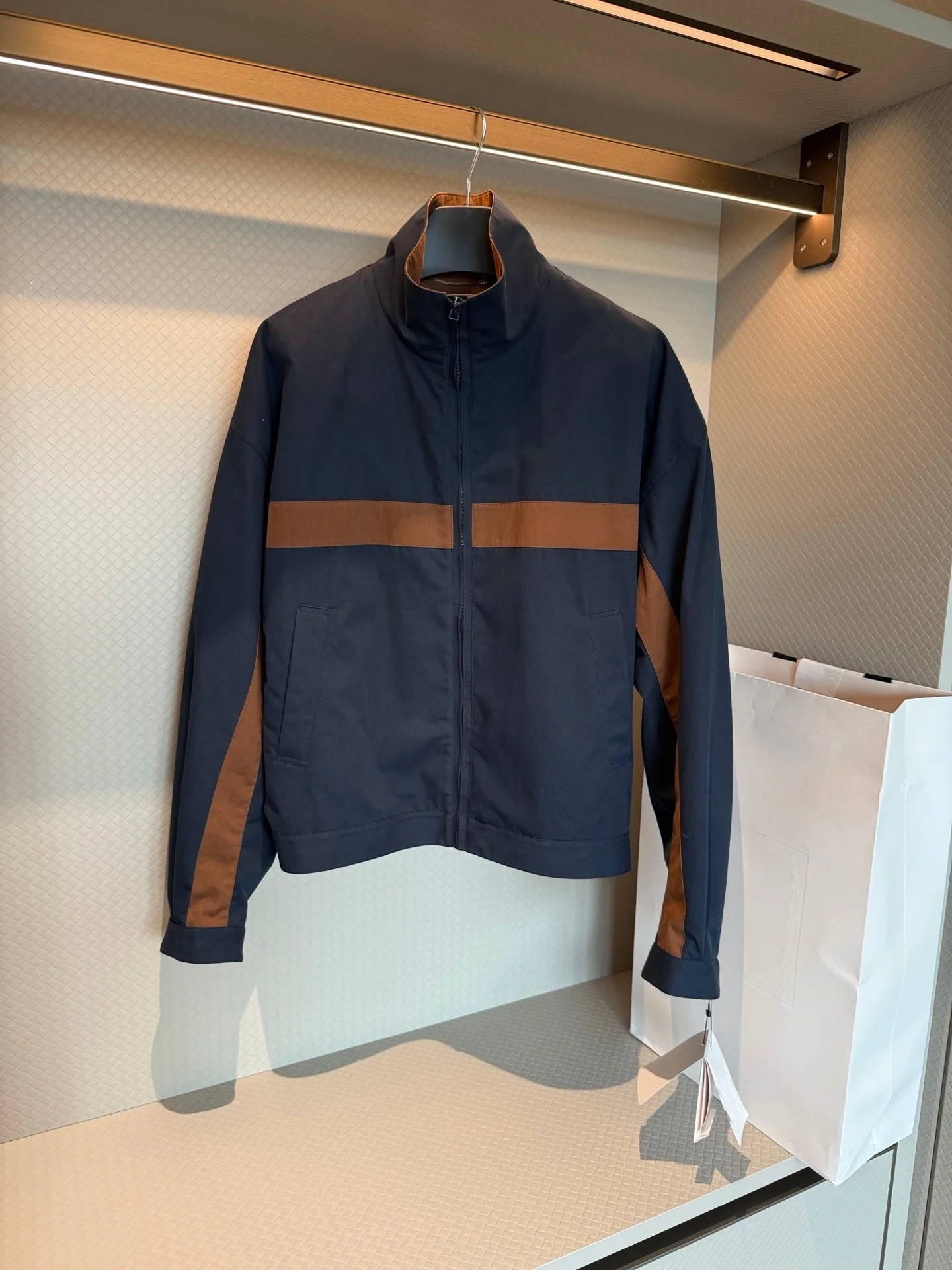 2026 New Early Autumn Color-Blocked Cotton Sports Loose Casual Stand-Collar Zipper Jacket Cardigan