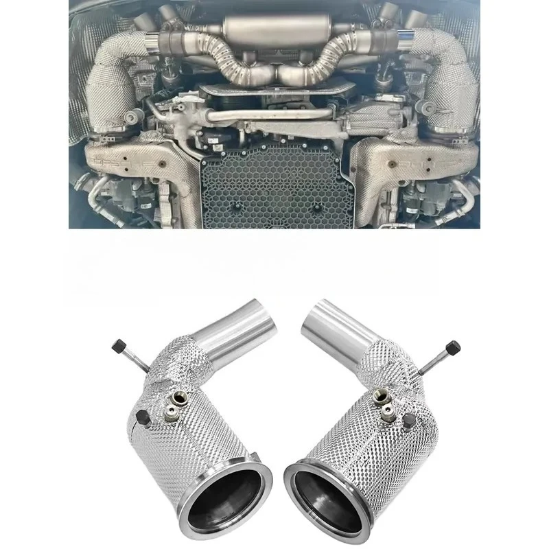 Car Stainless Steel Muffler Insulation Heat Shield Exhaust Pipe Downpipe for 2019 911 992 Carrera Targa S 4S 3.0T