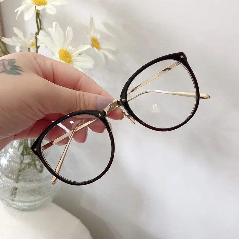 

2024 Optical Glasses Frame Women Men Round Oversized Eyeglasses Frames Metal Spectacles Clear Lenses Glasses women